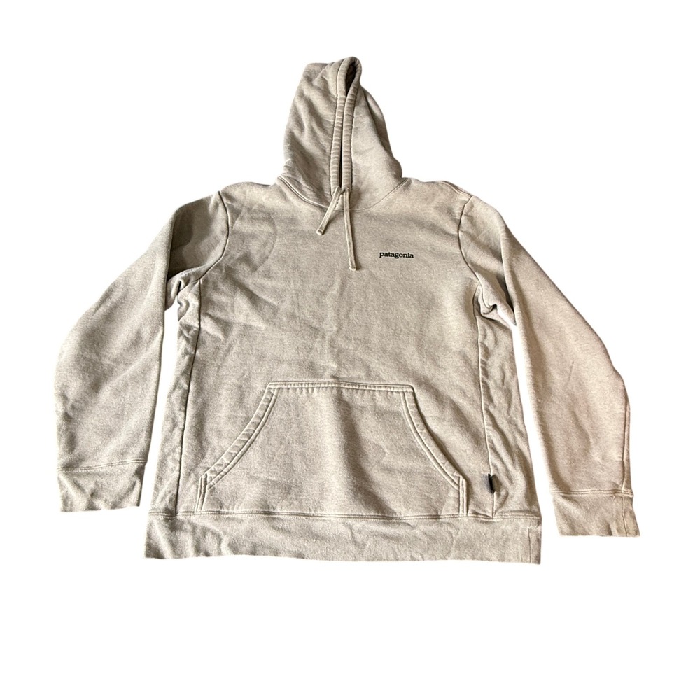 Patagonia P-6 Logo Uprisal Hoodie Oatmeal Tan Mens Large Womens XL 39622
